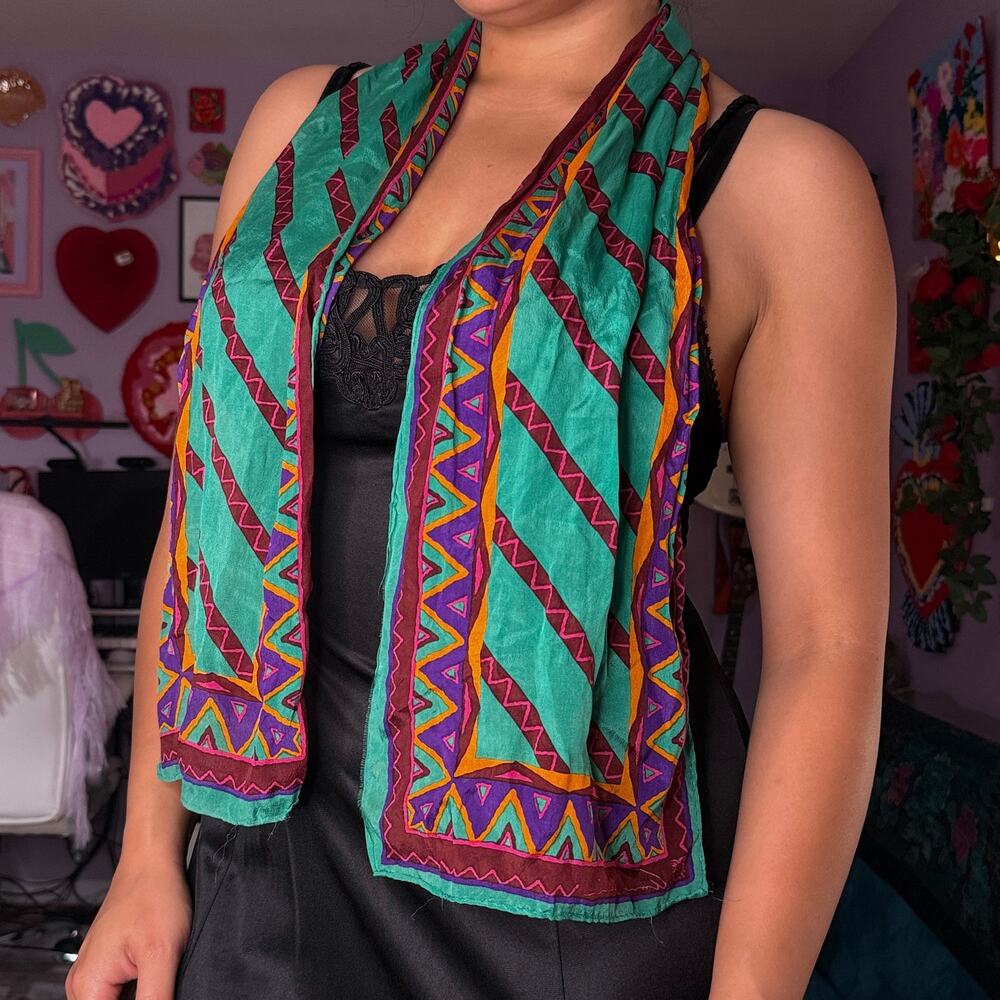 Vintage 80s / 90s multicolored funky scarf
